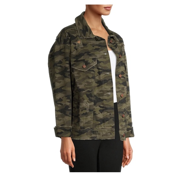 No Boundaries Camouflage Denim Jacket Size XS 1 - Picture 4 of 16